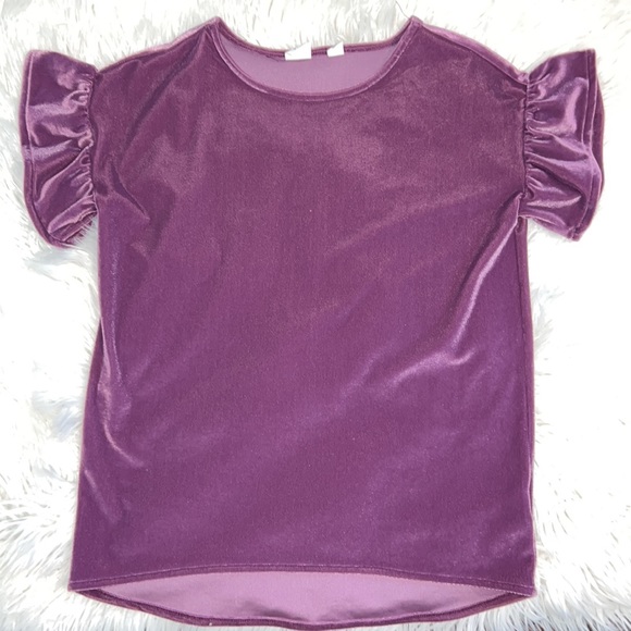 GAP kids Purple Velvet Top 8 - Picture 1 of 5
